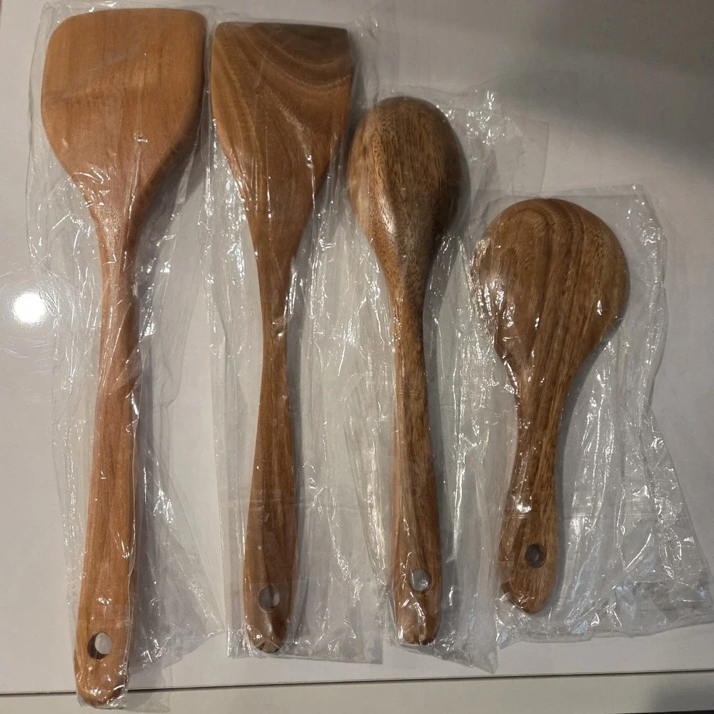 Wooden Spoon And Spatula Set Of 4 Brand New